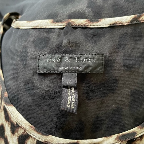 Rag & Bone Fleet Leopard Print Sleeveless High Low Silk Chiffon Tank Top Size M - Picture 8 of 12